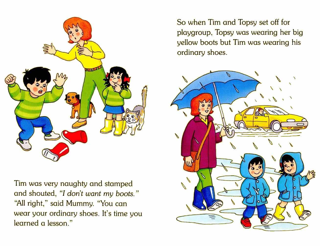Ladybird - Topsy Tim Books - Red Boots Yellow Boots (05),绘本,绘本故事,绘本阅读,故事书,童书,图画书,课外阅读